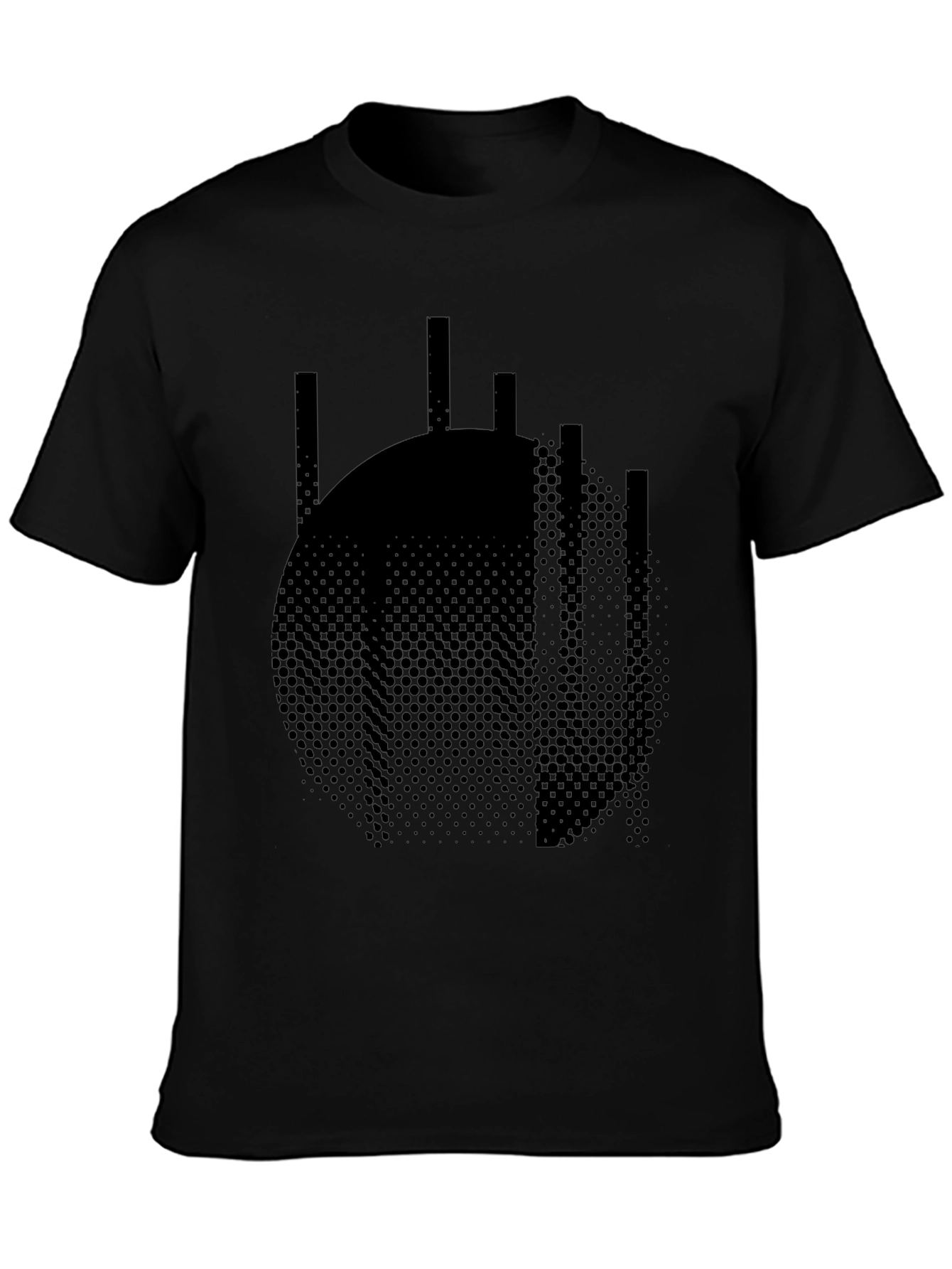 Abstract Circle Graphic Tee - Modern Black T-Shirt