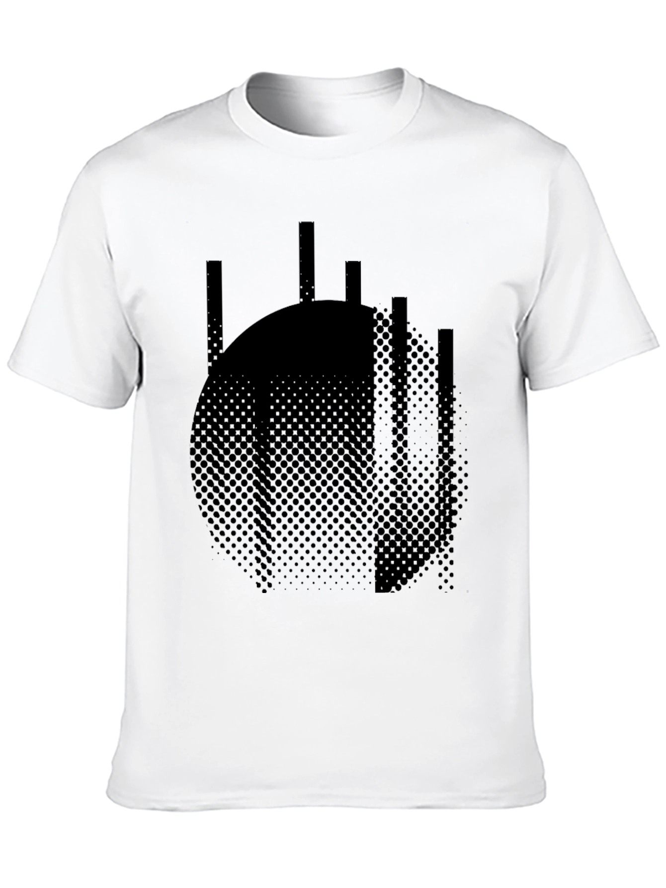 Abstract Circle Graphic Tee - Modern Black T-Shirt
