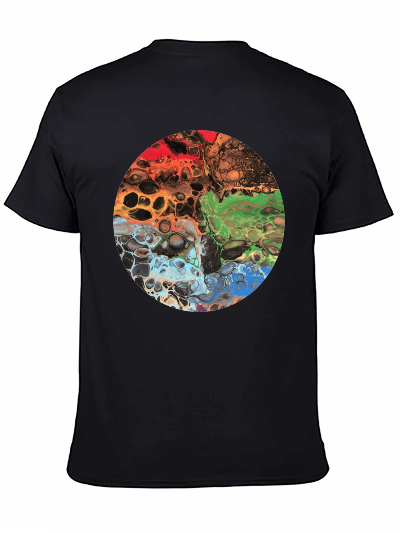 Abstract Art Circle Graphic Black T-Shirt