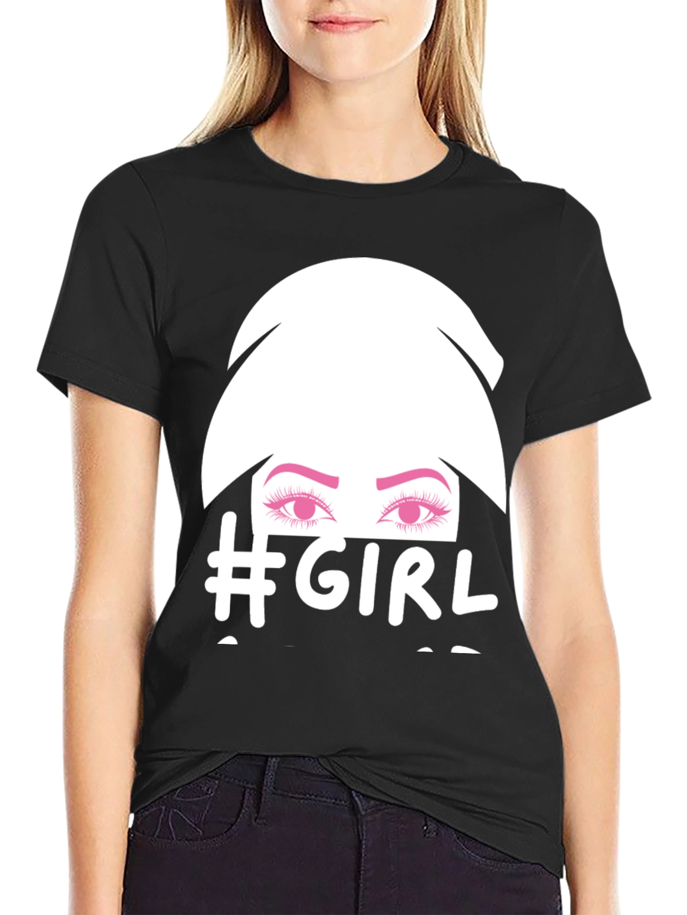 #Girl Graphic Tee - Stylish & Trendy Black T-Shirt