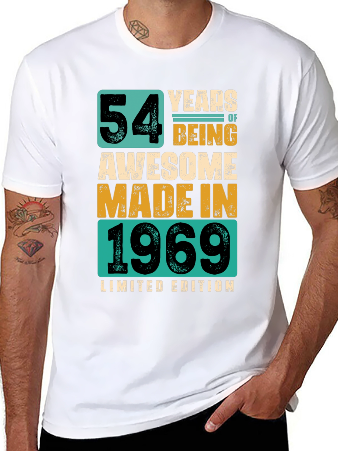 54 Years Awesome Made in 1969 Limited Edition Black T-Shirt