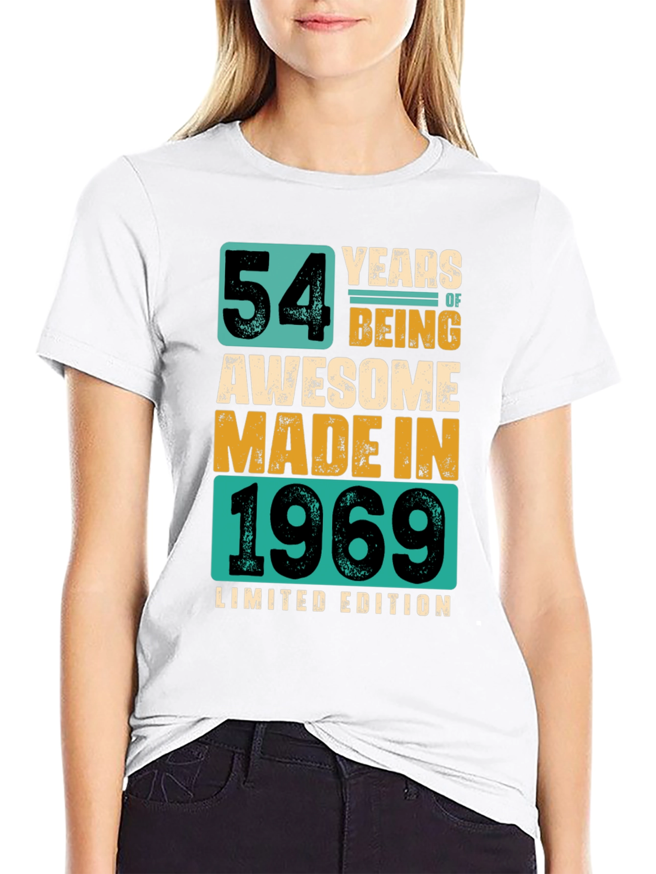 54 Years Awesome Made in 1969 Limited Edition Black T-Shirt