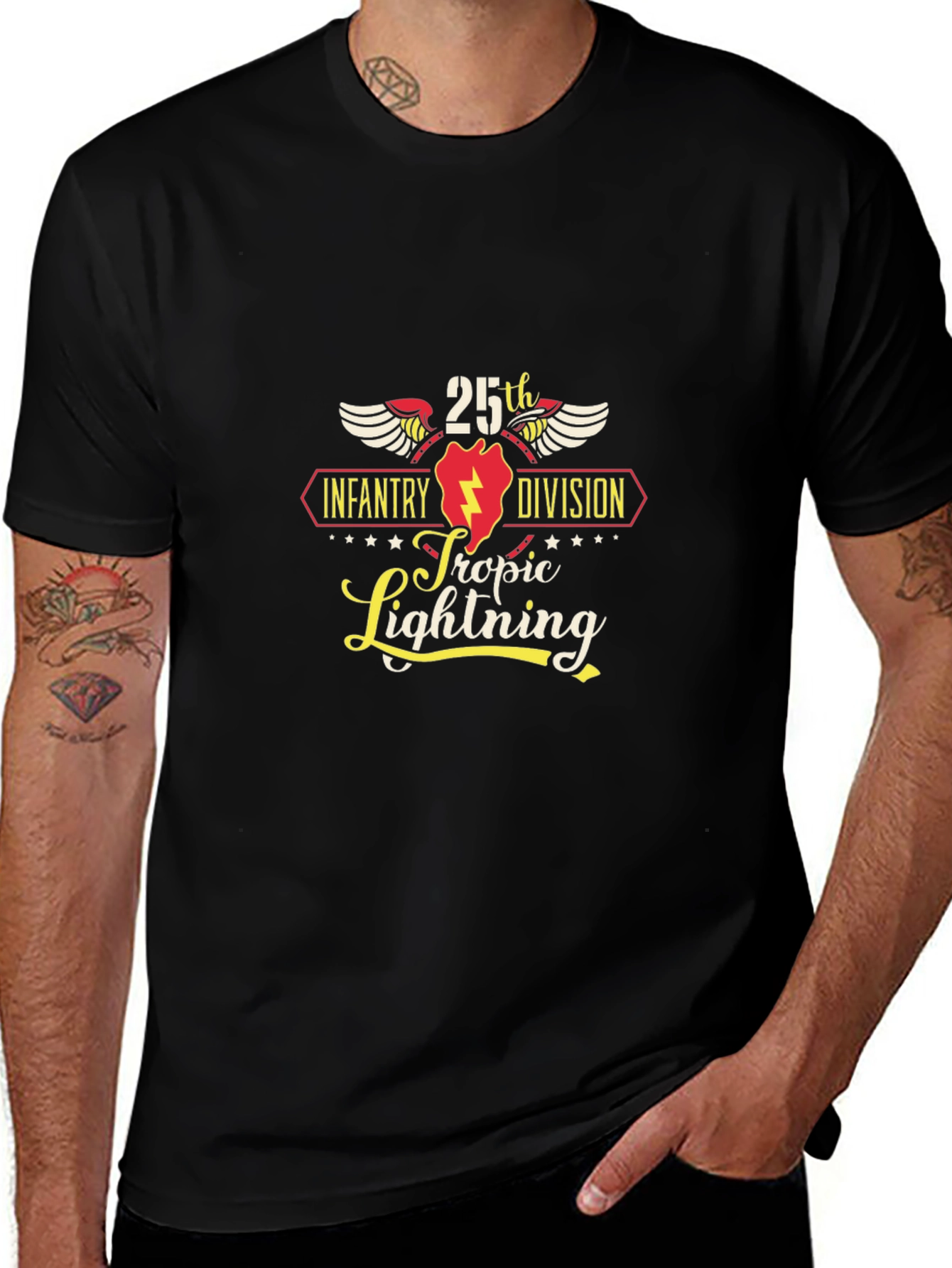 25th Infantry Division Black T-Shirt