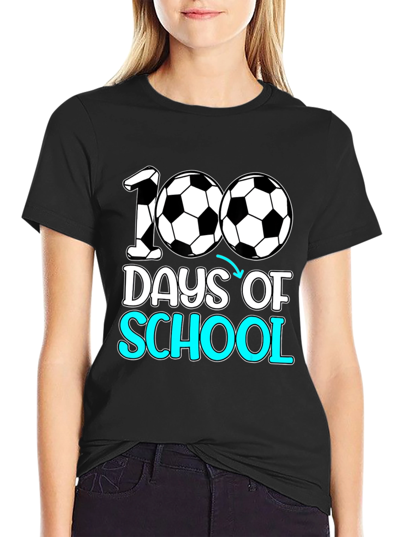 100 Days of School Soccer T-Shirt